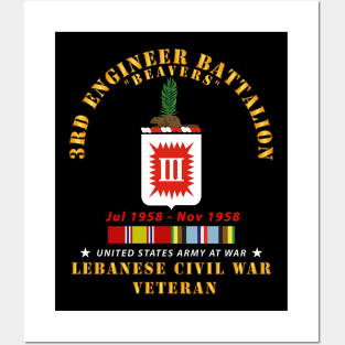 COA - 3rd Engineer Bn - Lebanon Civil  War w AFEM SVC Posters and Art